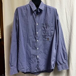 Tommy Hilfiger Embroidered Blue And White Gingham Button Down Shirt Men's Size L